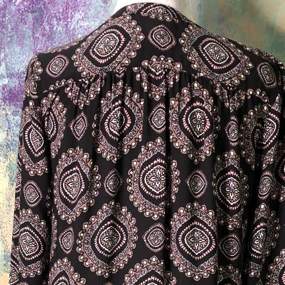 📌 Loft Retro Design A-Line Dress with Ruffle Hem and Long Sleeves - Picture 11 of 12